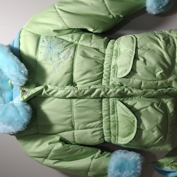 ZeroXposur Girls' Green Coat, Scarf, mittens and Hooded Coat, Size 4T - Zipper - Picture 5 of 12